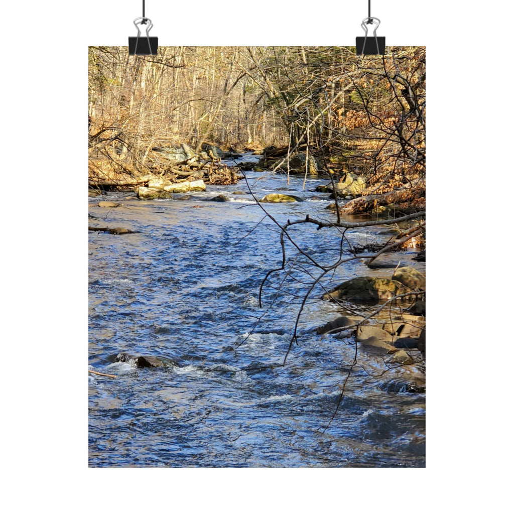River Stream Nature Poster — Matte Vertical Wall Art for Home & Cabin Décor