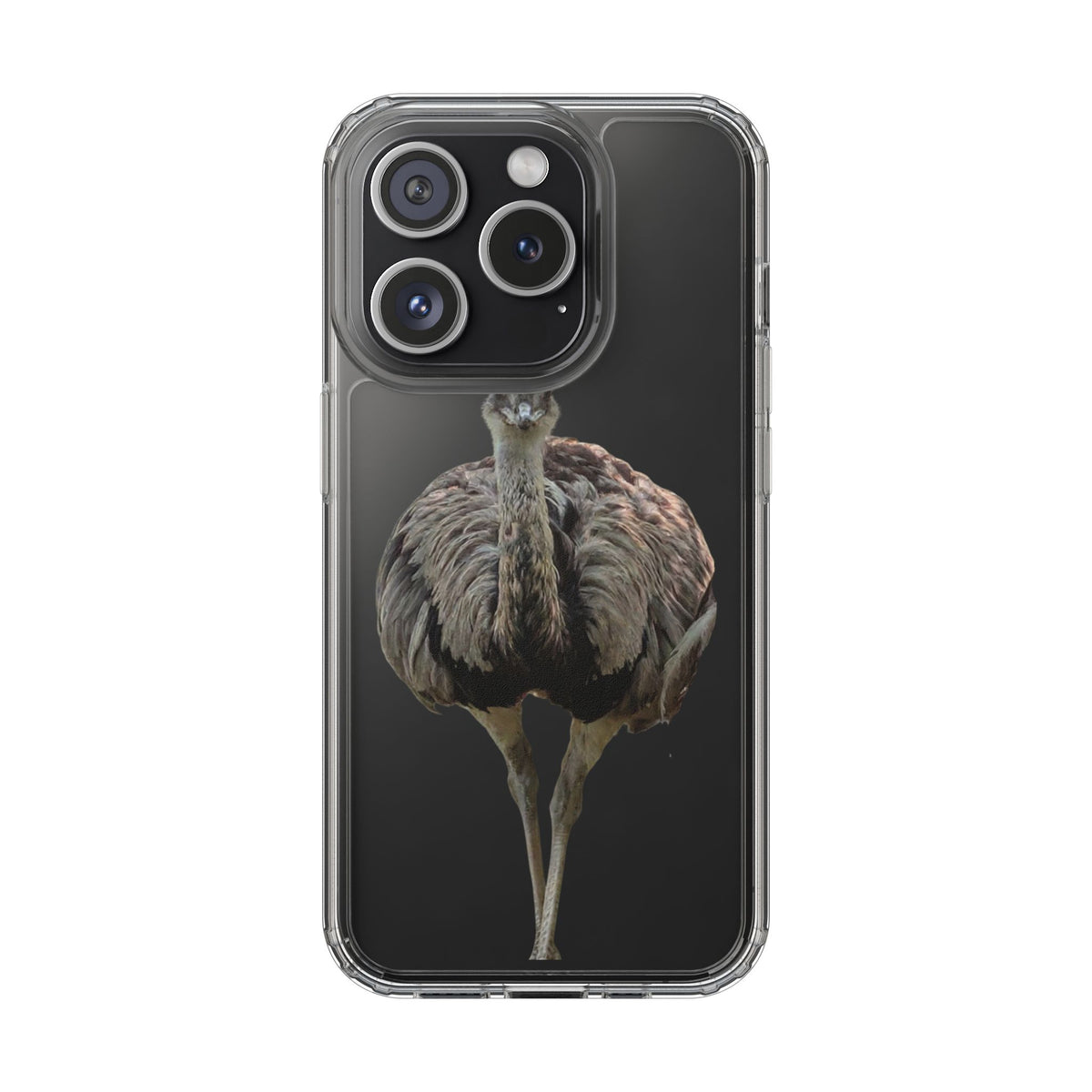 Clear Emu Bird iPhone Case — Cute Wildlife Nature Photo Design, Impact-Resistant Clear Phone Cover, Bird Lover Gift