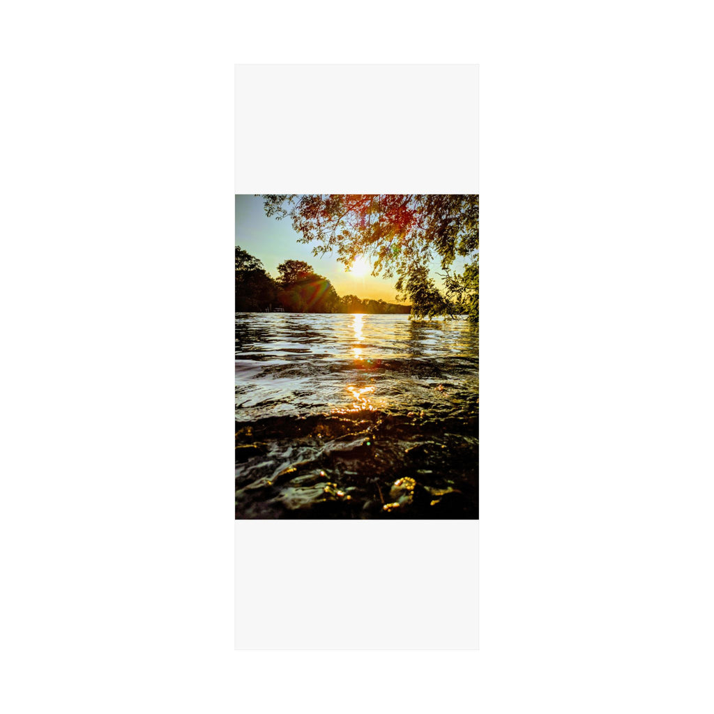 Matte Vertical Poster — Golden Lake Sunset Photography Print