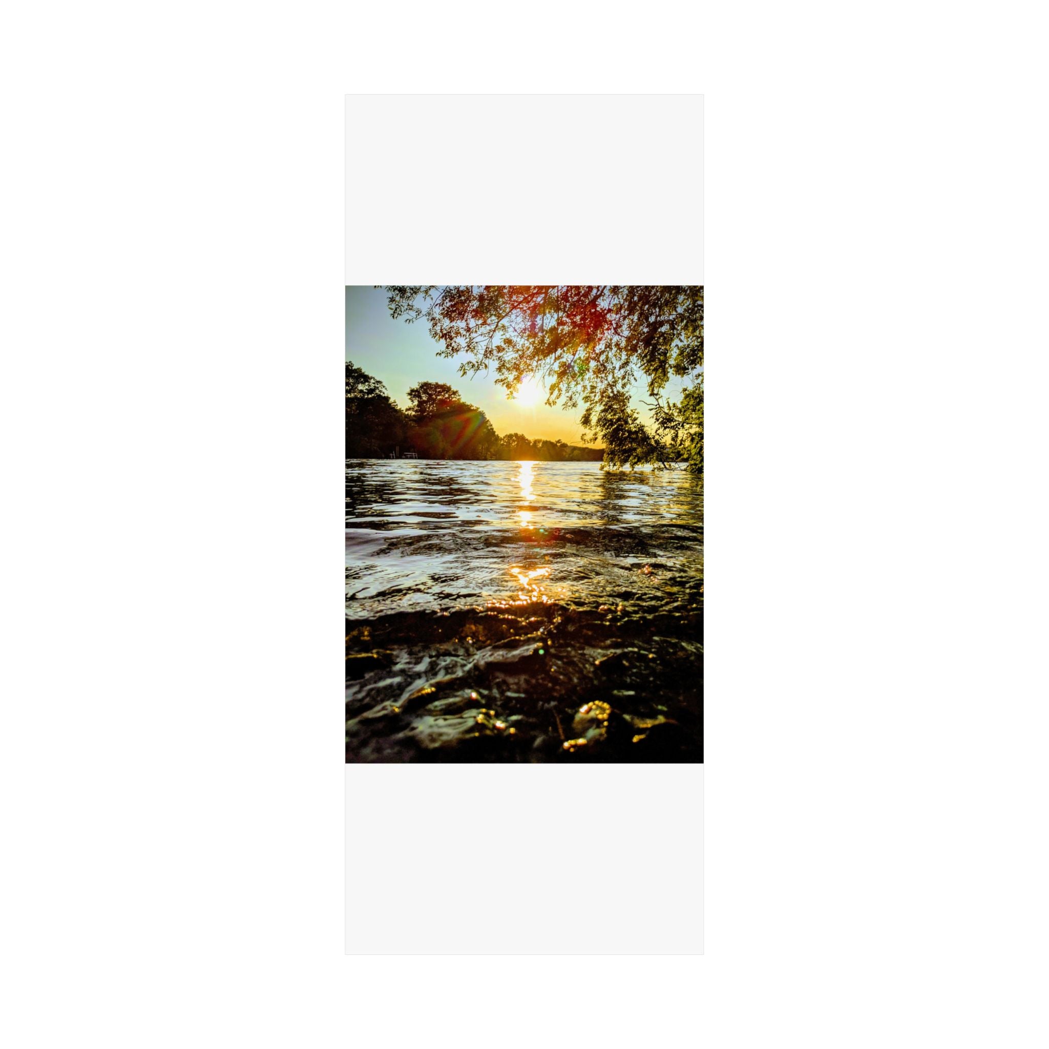 Matte Vertical Poster — Golden Lake Sunset Photography Print