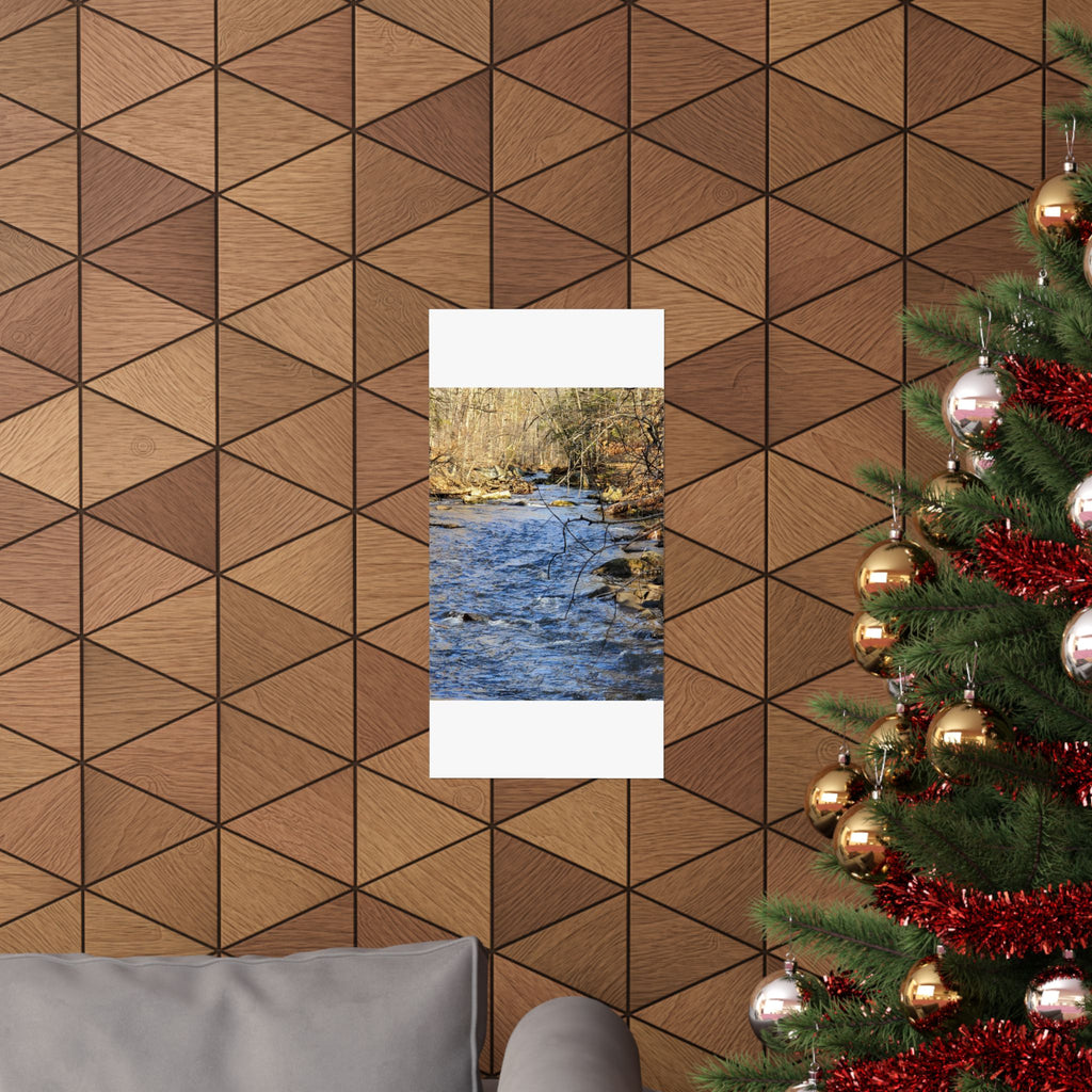 River Stream Nature Poster — Matte Vertical Wall Art for Home & Cabin Décor