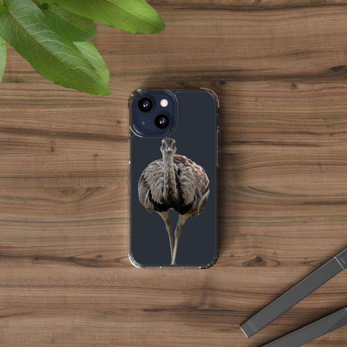 Clear Emu Bird iPhone Case — Cute Wildlife Nature Photo Design, Impact-Resistant Clear Phone Cover, Bird Lover Gift