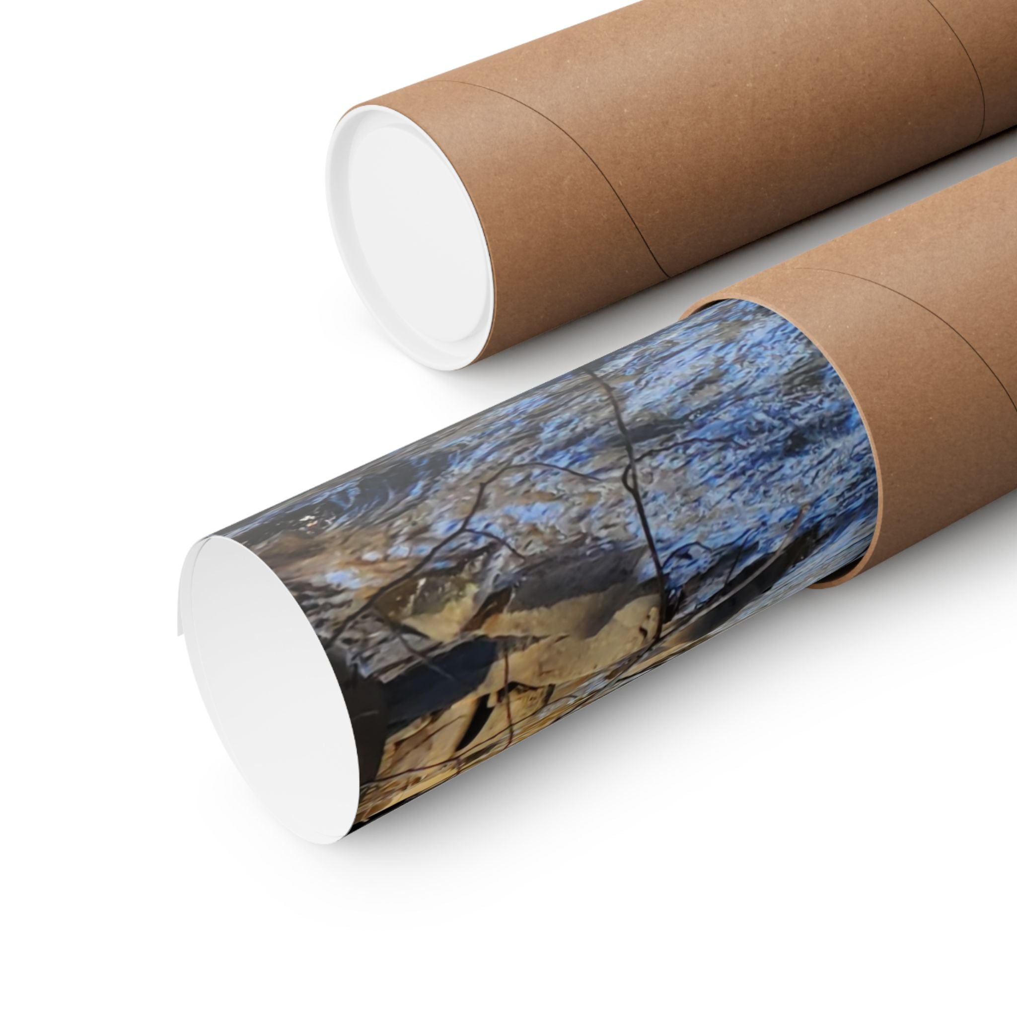River Stream Nature Poster — Matte Vertical Wall Art for Home & Cabin Décor