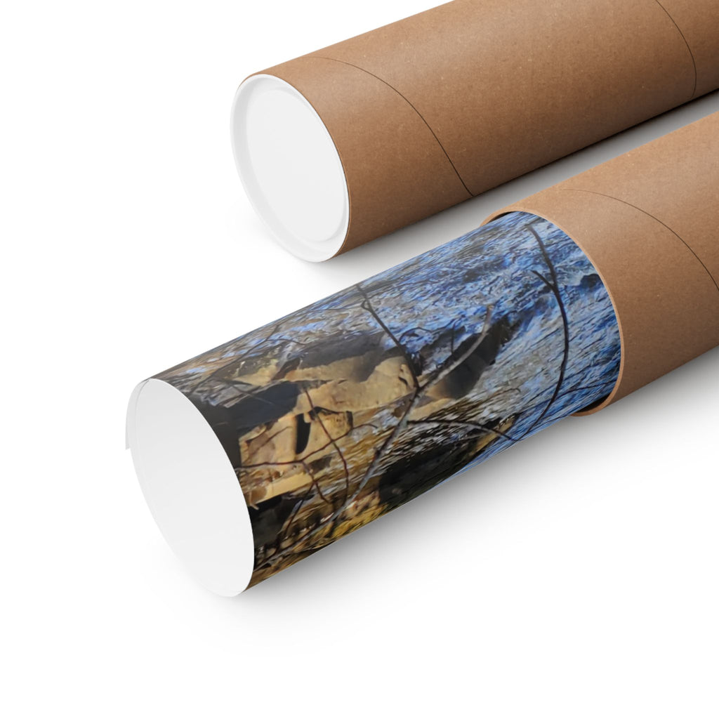 River Stream Nature Poster — Matte Vertical Wall Art for Home & Cabin Décor