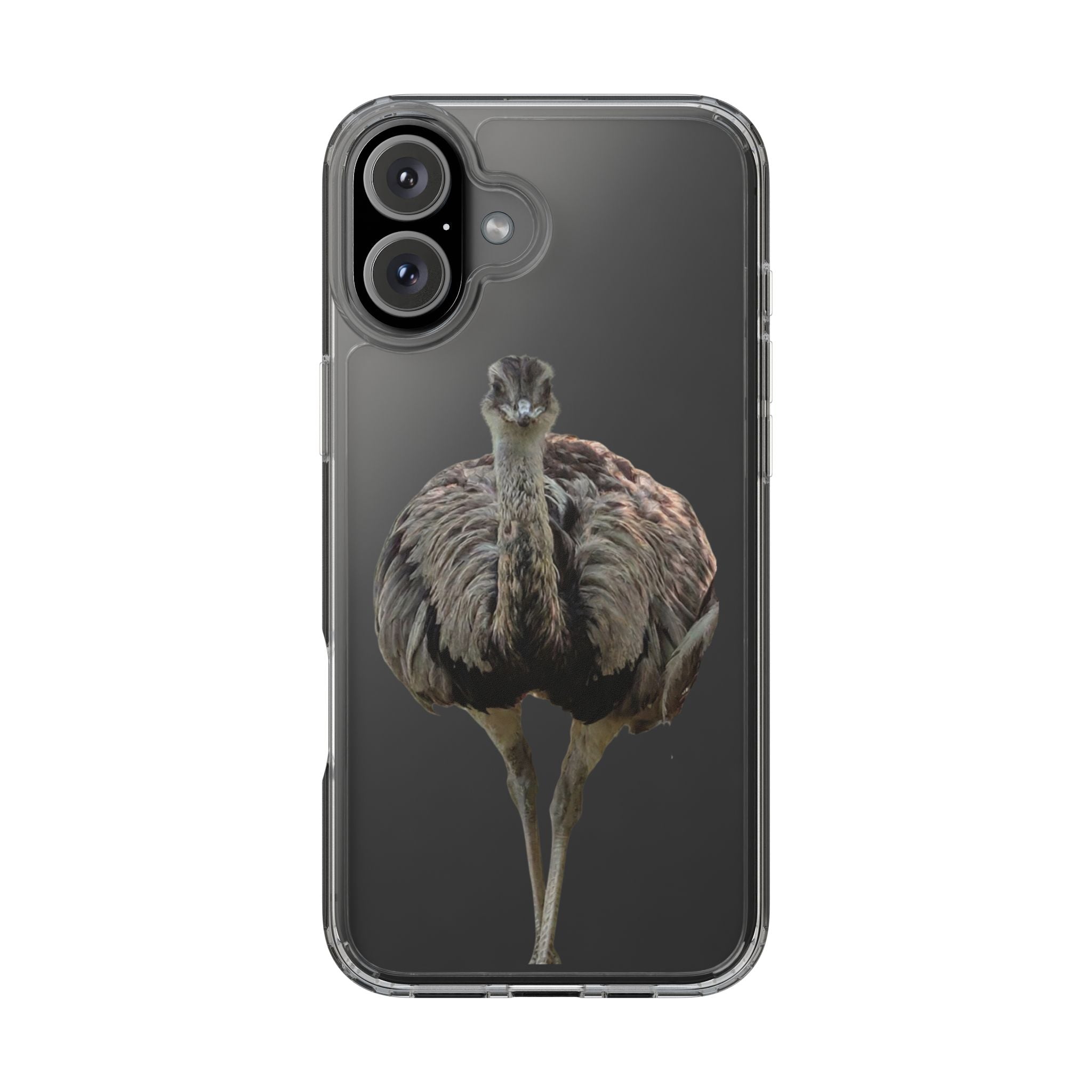 Clear Emu Bird iPhone Case — Cute Wildlife Nature Photo Design, Impact-Resistant Clear Phone Cover, Bird Lover Gift