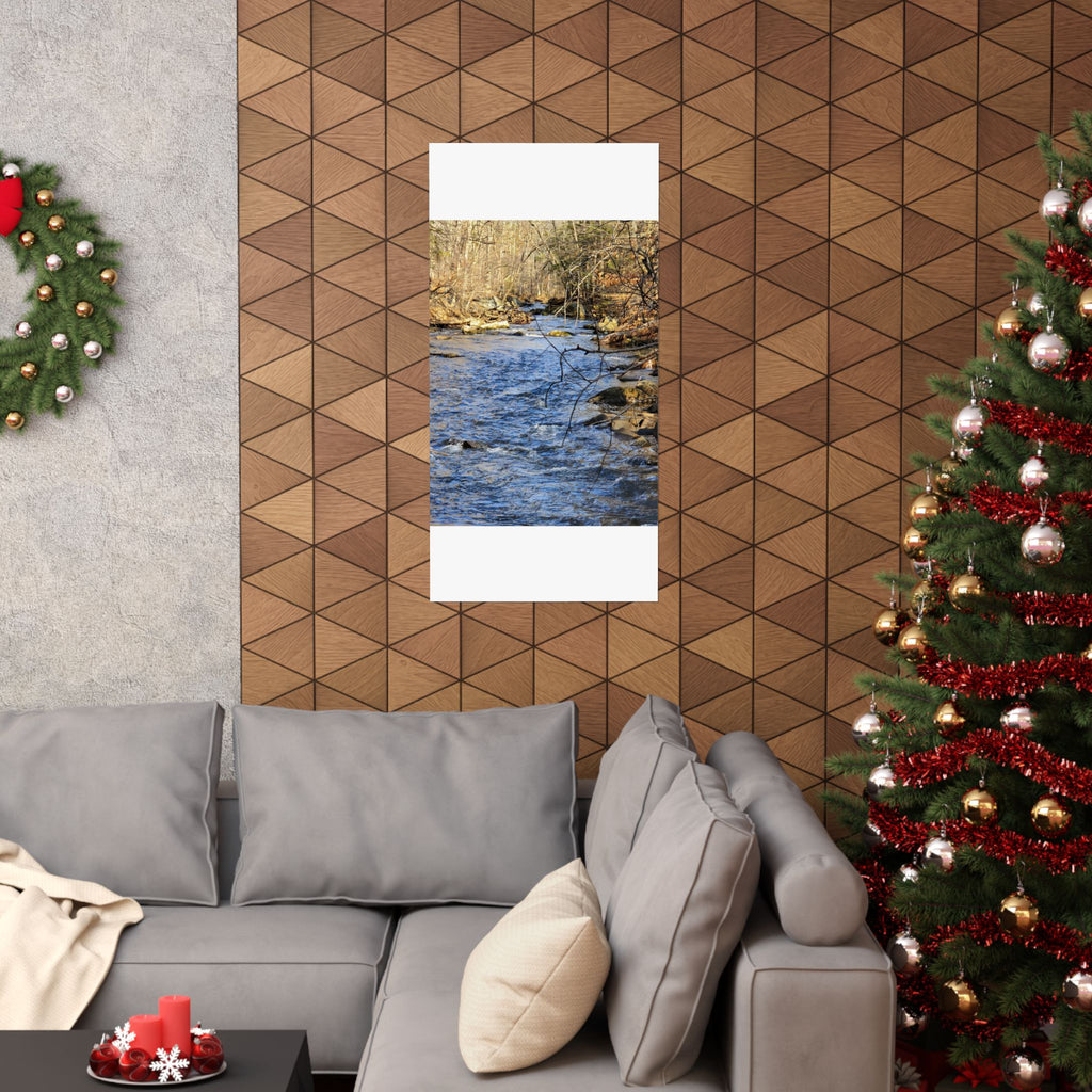 River Stream Nature Poster — Matte Vertical Wall Art for Home & Cabin Décor