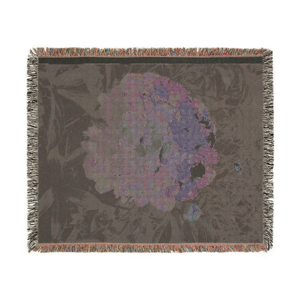 Peony Garden Woven Throw Blanket — Vintage Floral Cotton Sofa Blanket, Botanical Home Decor, Nature Gift