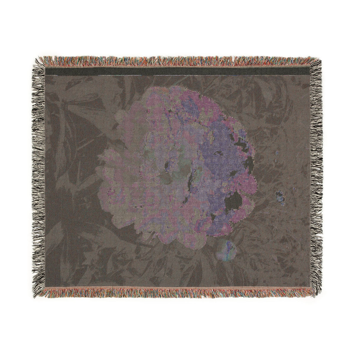 Peony Garden Woven Throw Blanket — Vintage Floral Cotton Sofa Blanket, Botanical Home Decor, Nature Gift