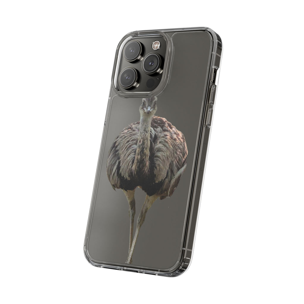 Clear Emu Bird iPhone Case — Cute Wildlife Nature Photo Design, Impact-Resistant Clear Phone Cover, Bird Lover Gift