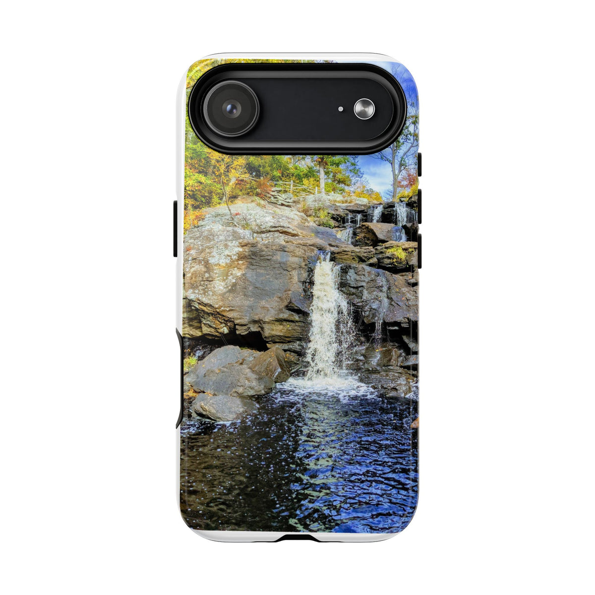 Waterfall Nature Photo Tough iPhone Case — Scenic Landscape Magnetic Cover, Impact-Resistant Phone Case, Nature Lover Gift