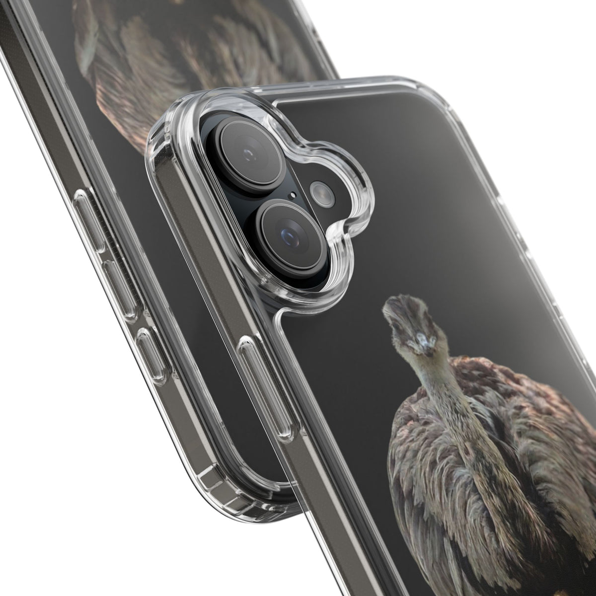 Clear Emu Bird iPhone Case — Cute Wildlife Nature Photo Design, Impact-Resistant Clear Phone Cover, Bird Lover Gift