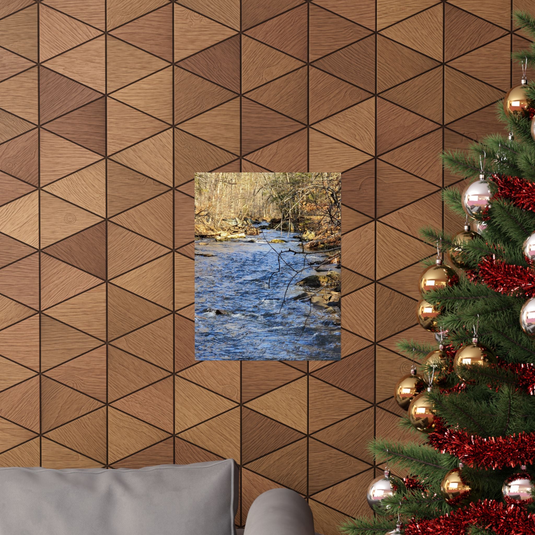 River Stream Nature Poster — Matte Vertical Wall Art for Home & Cabin Décor