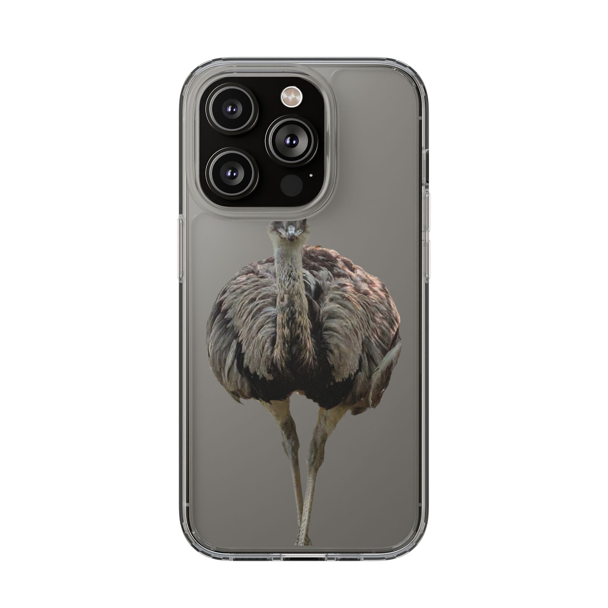 Clear Emu Bird iPhone Case — Cute Wildlife Nature Photo Design, Impact-Resistant Clear Phone Cover, Bird Lover Gift