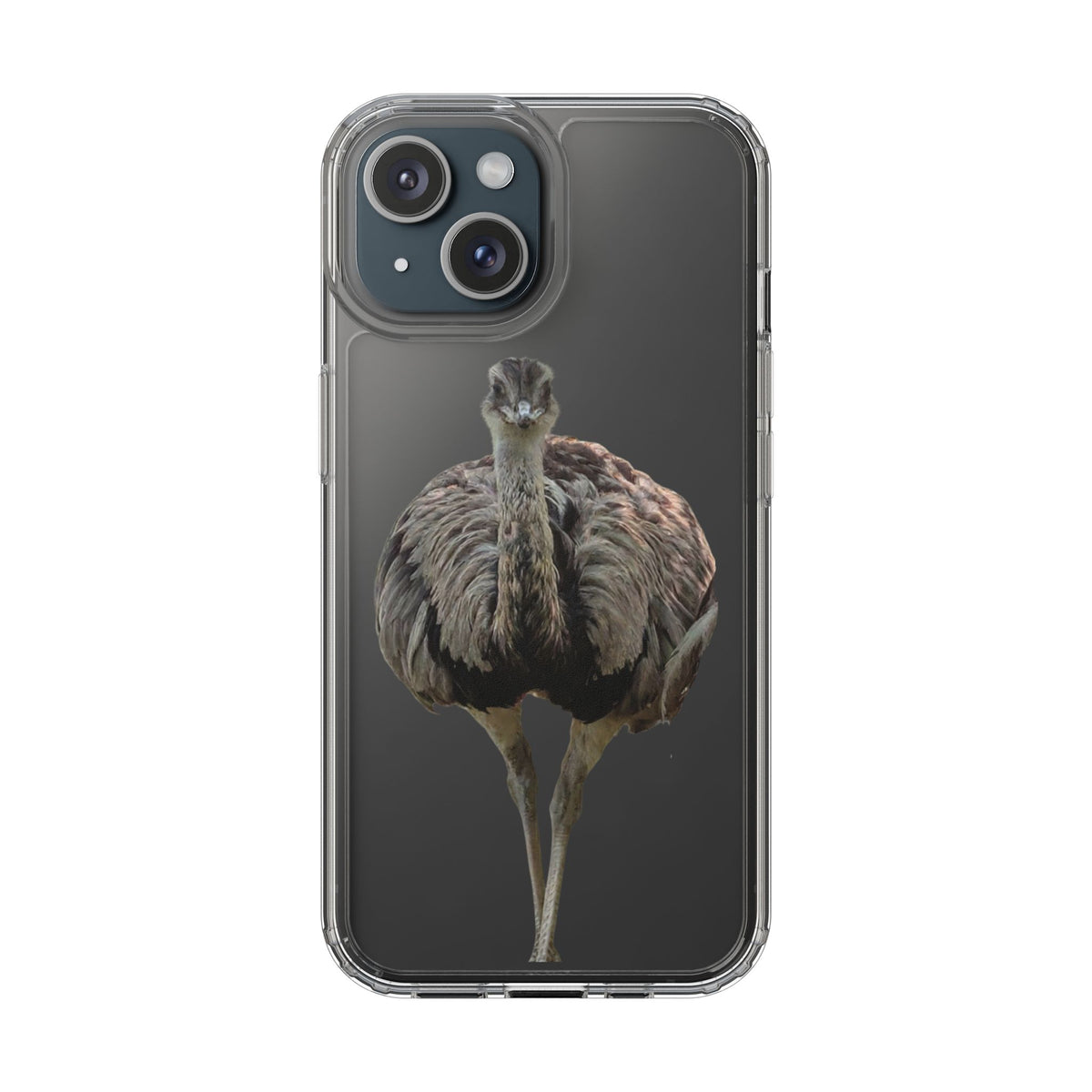 Clear Emu Bird iPhone Case — Cute Wildlife Nature Photo Design, Impact-Resistant Clear Phone Cover, Bird Lover Gift