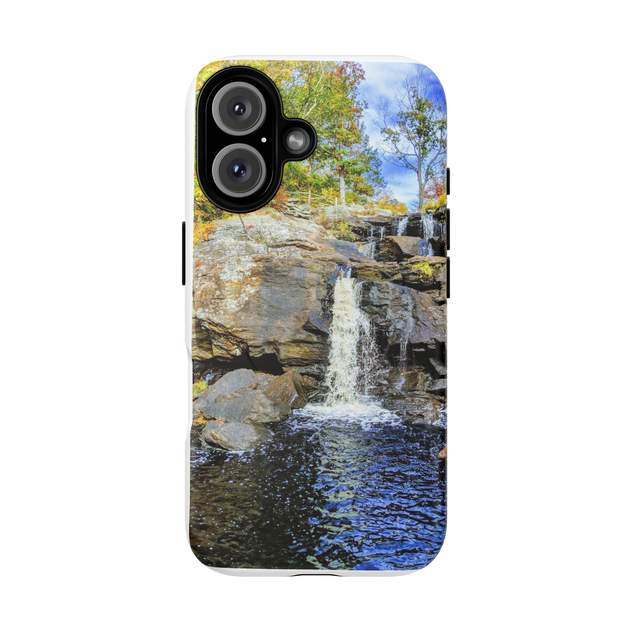 Waterfall Nature Photo Tough iPhone Case — Scenic Landscape Magnetic Cover, Impact-Resistant Phone Case, Nature Lover Gift