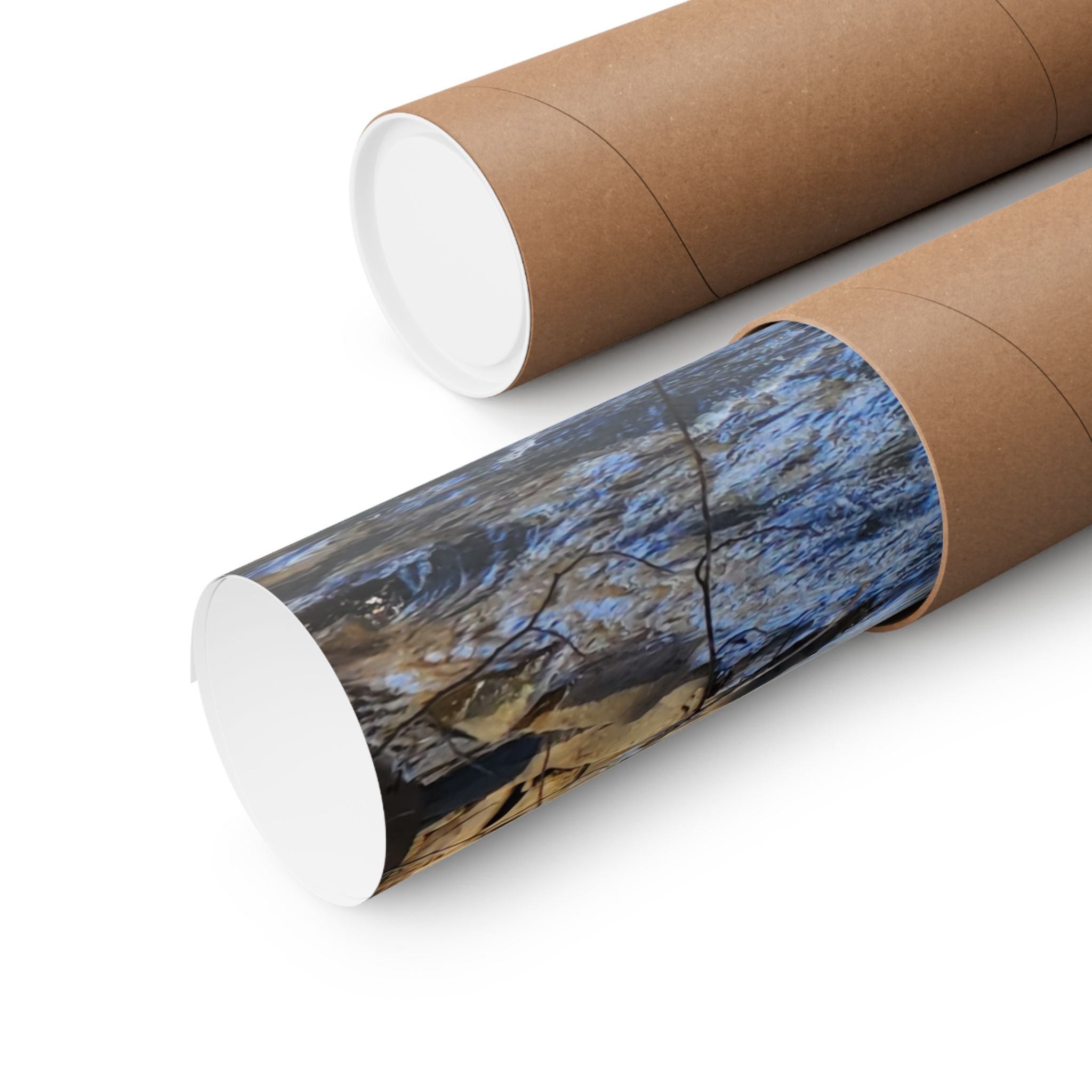 River Stream Nature Poster — Matte Vertical Wall Art for Home & Cabin Décor