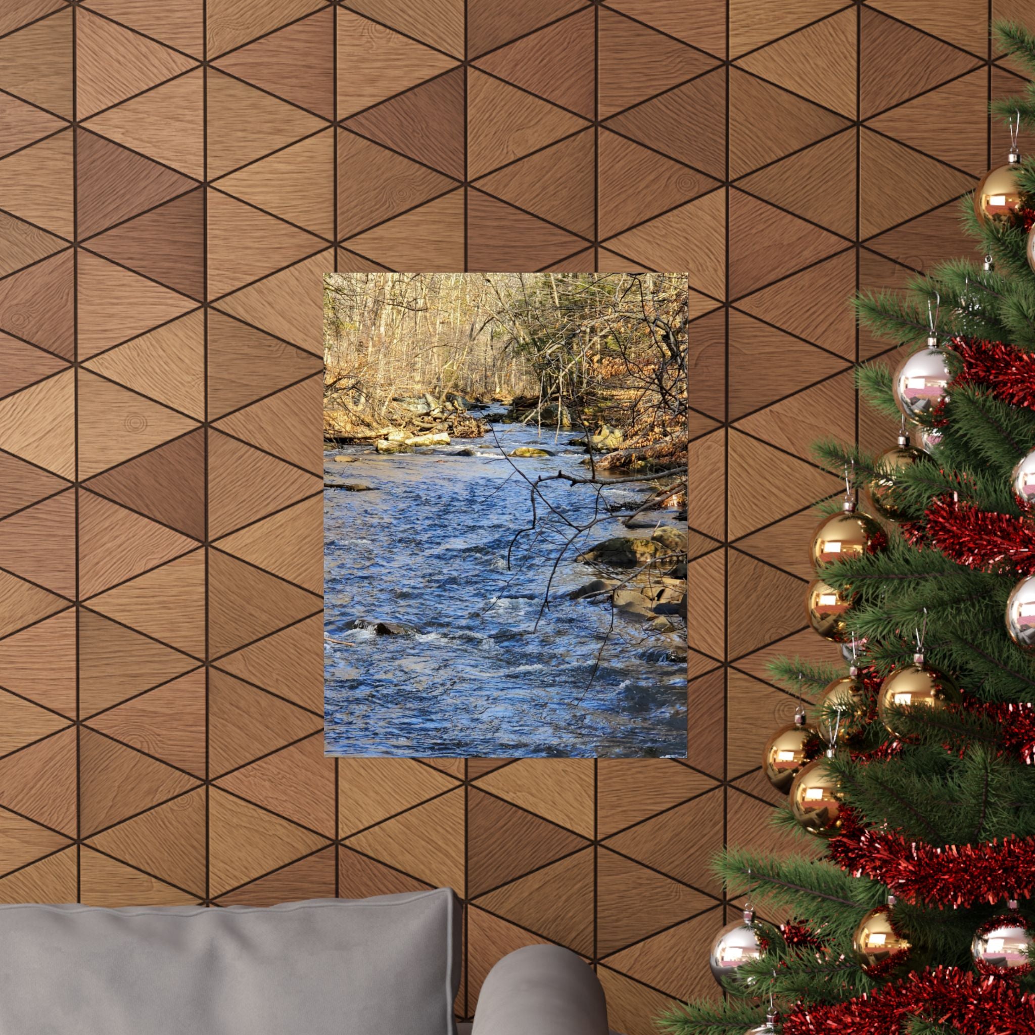 River Stream Nature Poster — Matte Vertical Wall Art for Home & Cabin Décor