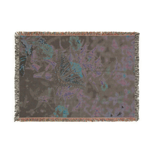 Butterfly Garden Woven Blanket — Vintage Floral Throw