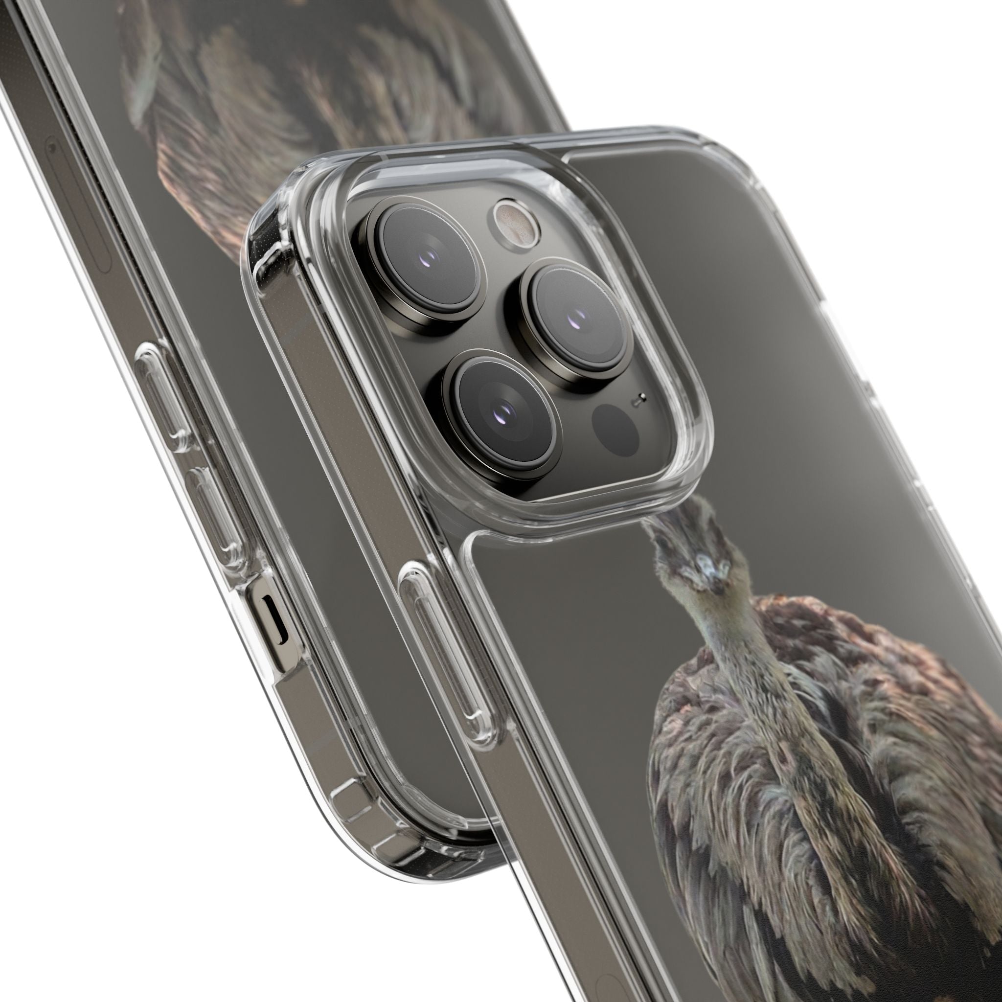 Clear Phone Case — Cute Emu Bird Design