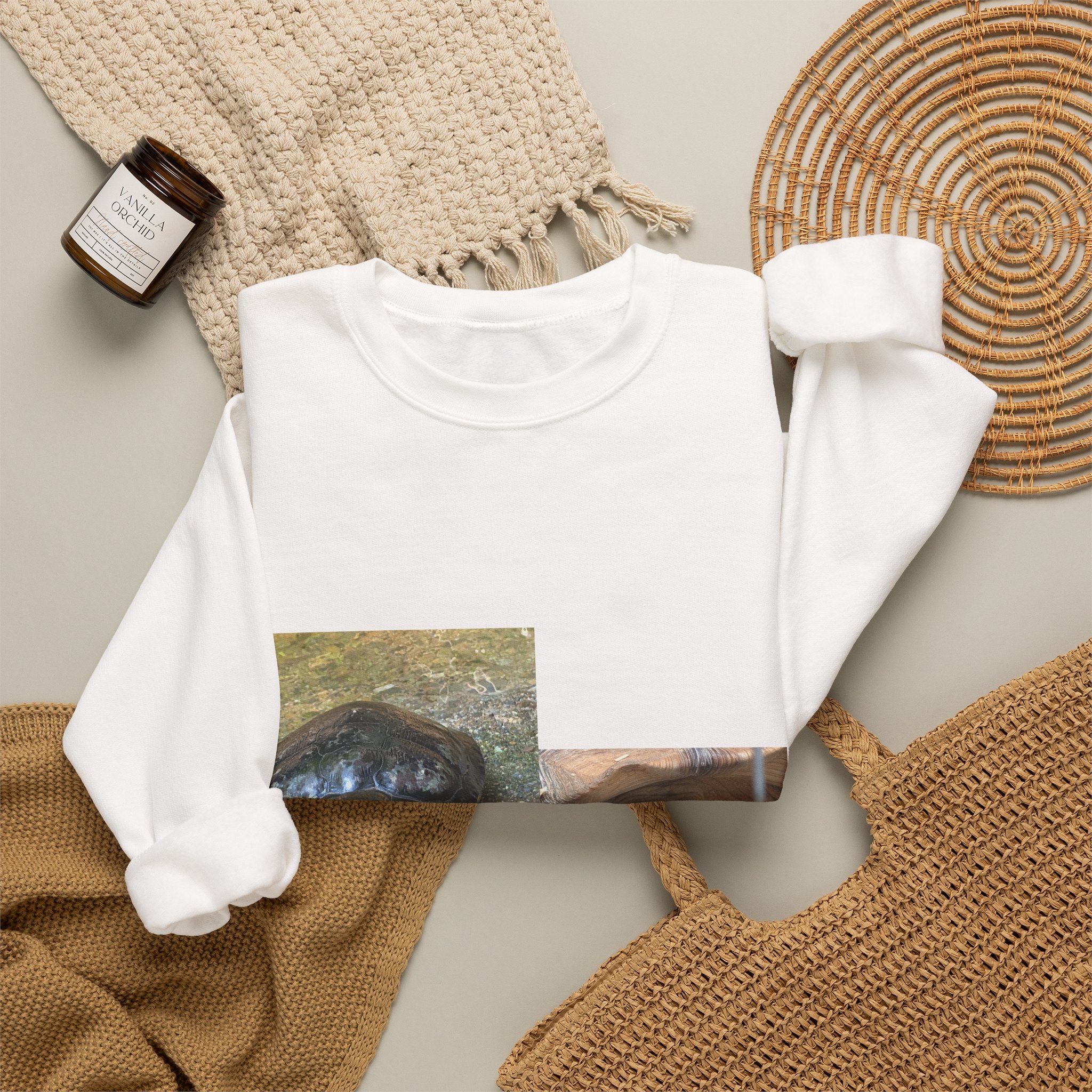 Turtle Photo Crewneck Sweatshirt – Cute Turtle Face Collage Pullover