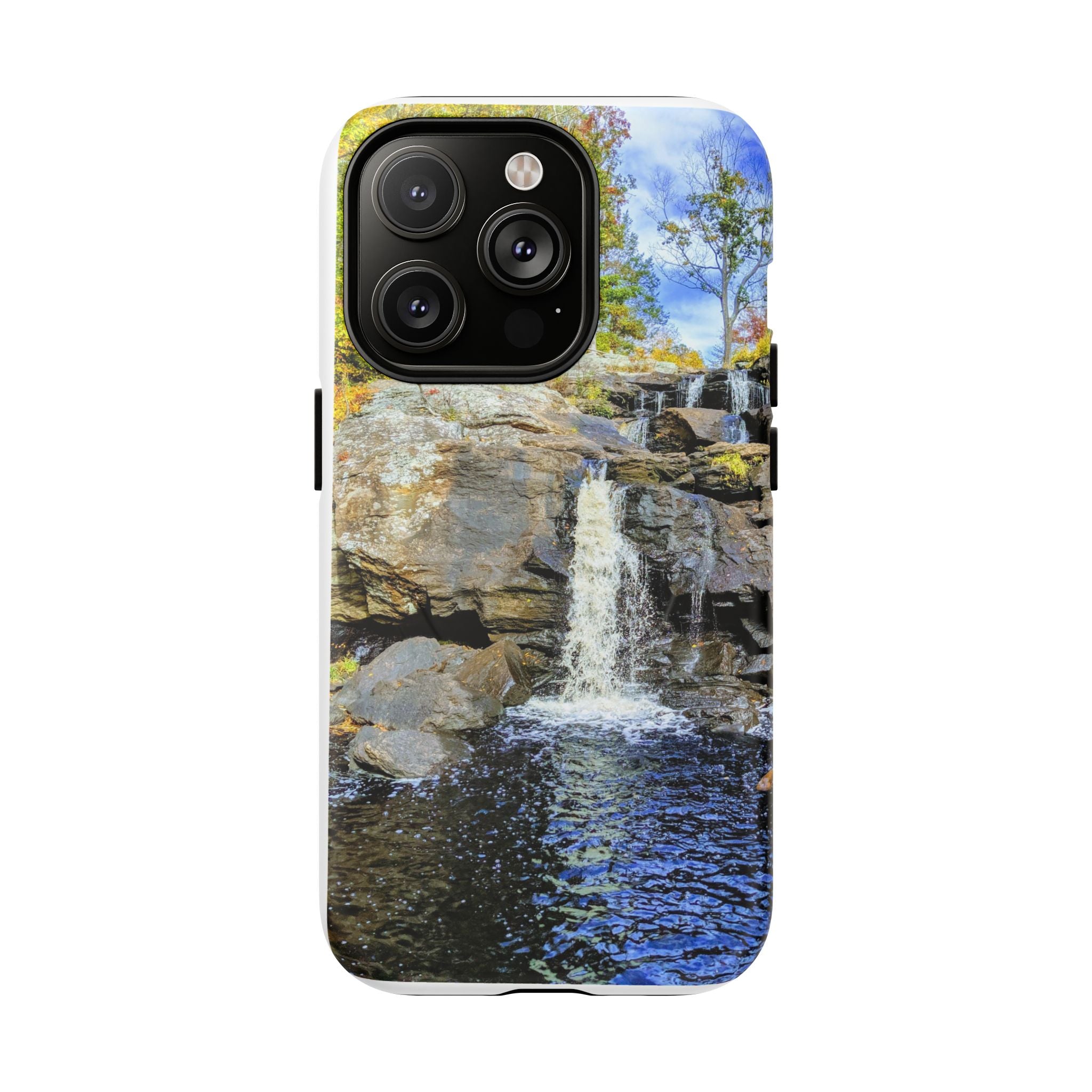 Waterfall Nature Photo Tough iPhone Case — Scenic Landscape Magnetic Cover, Impact-Resistant Phone Case, Nature Lover Gift