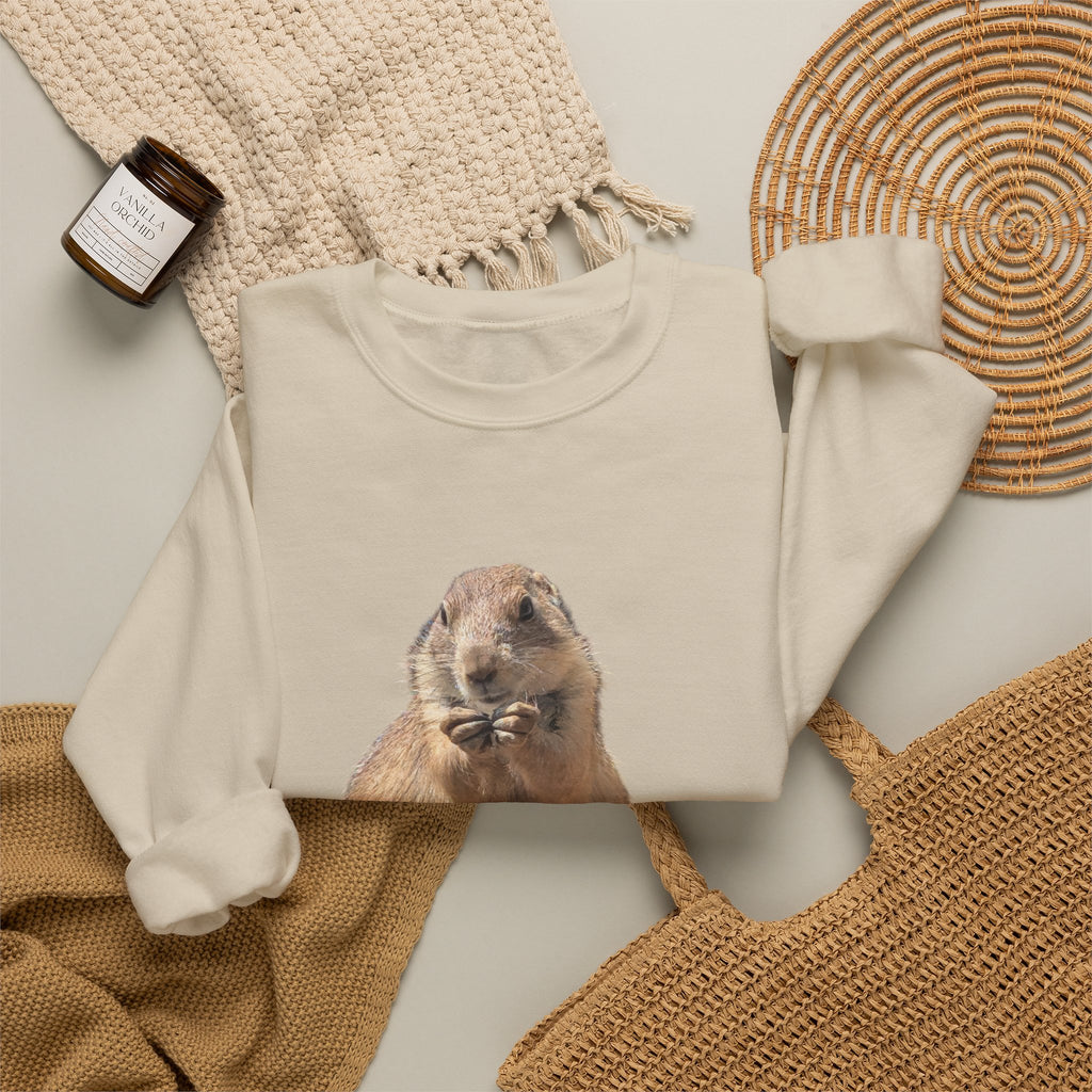Prairie Dog Crewneck Sweatshirt — Cute Sitting Prairie Dog Graphic