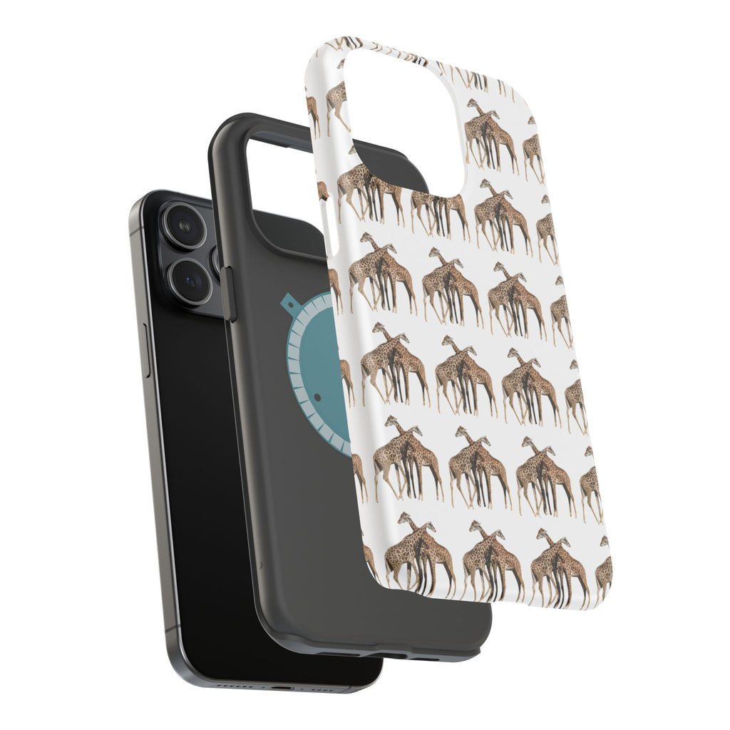 Giraffe Nature Photo Magnetic iPhone & Samsung Case — MagSafe Compatible, Dual-Layer Impact-Resistant Cover, Wildlife Gift