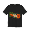 Floral Triptych Tee — Orange Rose & Marigold Graphic T-Shirt