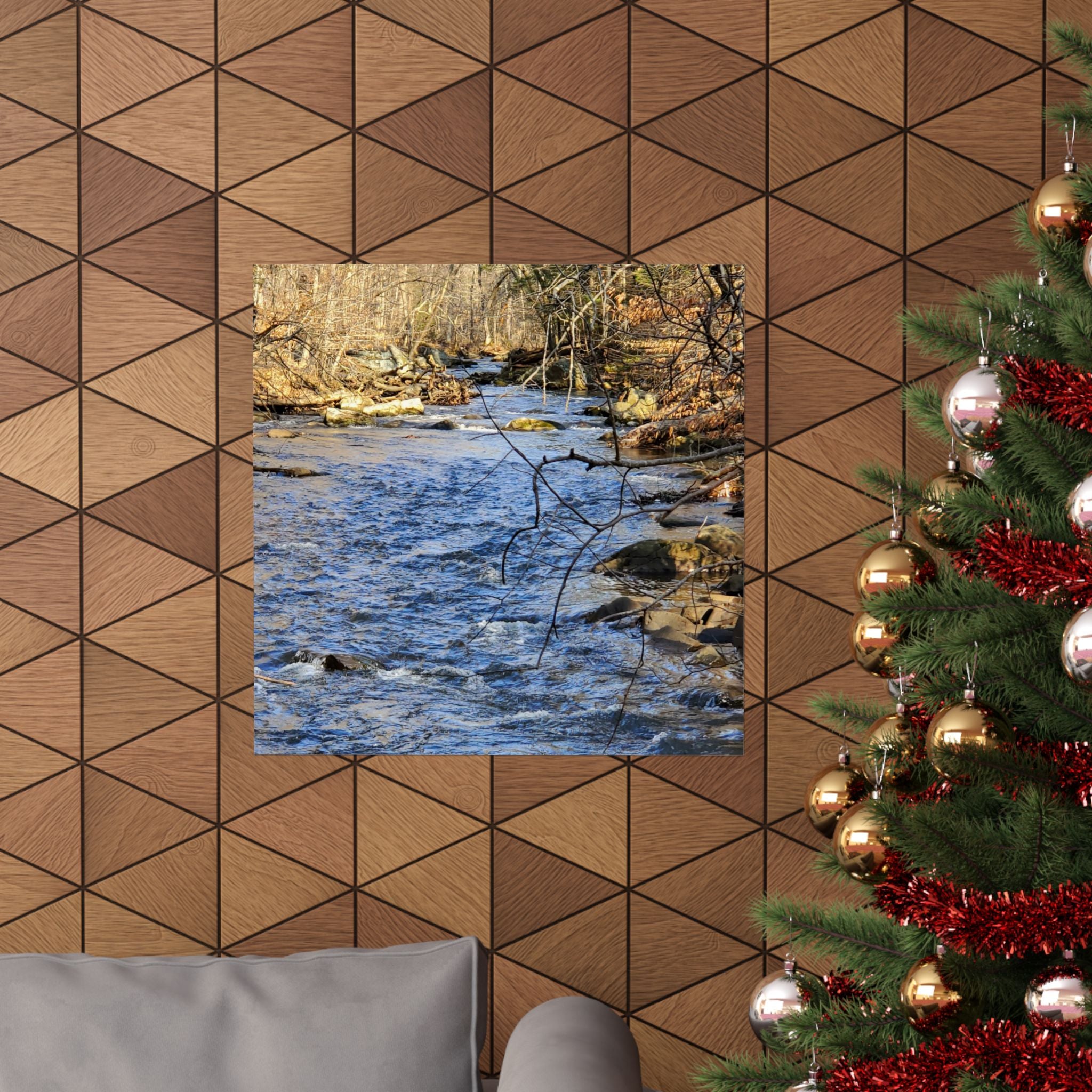 River Stream Nature Poster — Matte Vertical Wall Art for Home & Cabin Décor