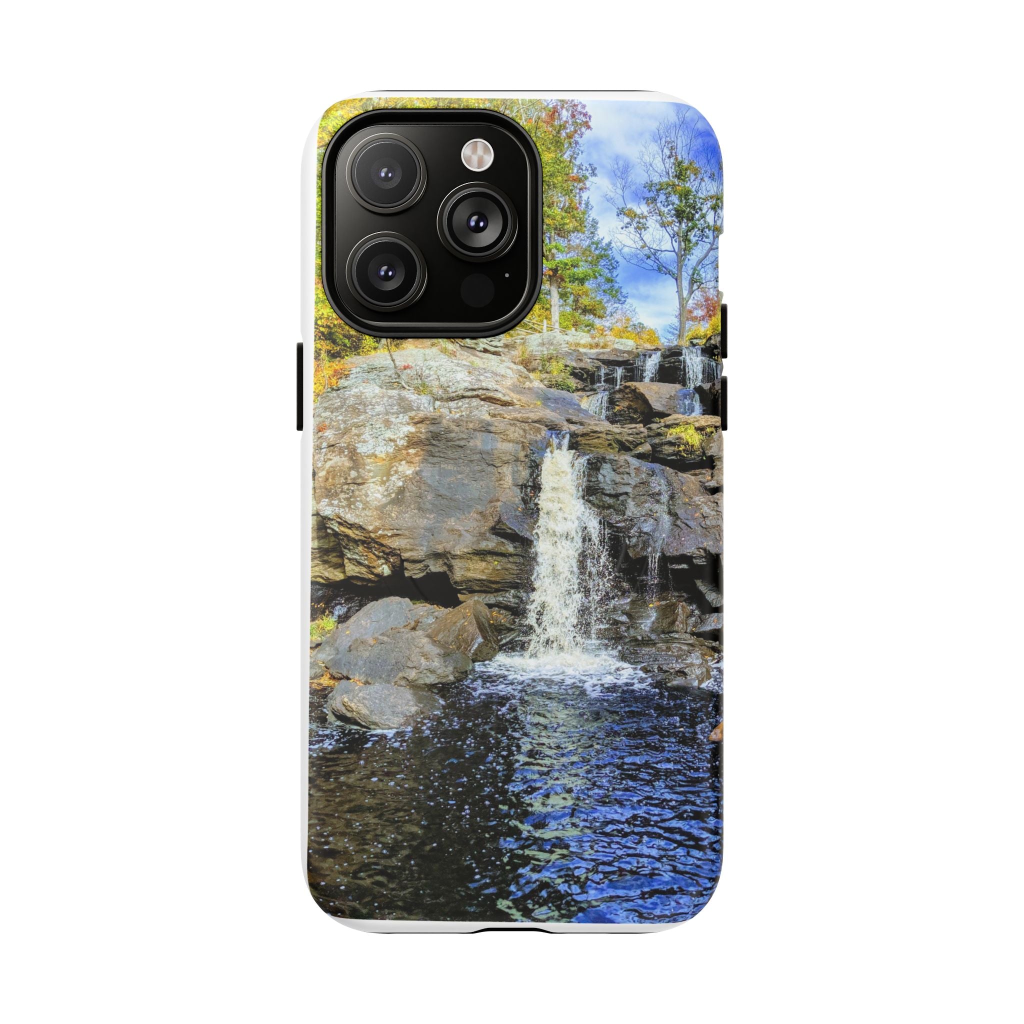 Waterfall Nature Photo Tough iPhone Case — Scenic Landscape Magnetic Cover, Impact-Resistant Phone Case, Nature Lover Gift