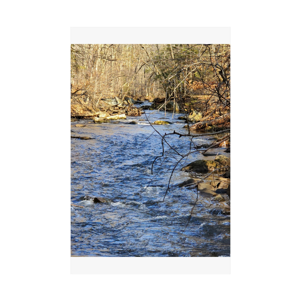 River Stream Nature Poster — Matte Vertical Wall Art for Home & Cabin Décor