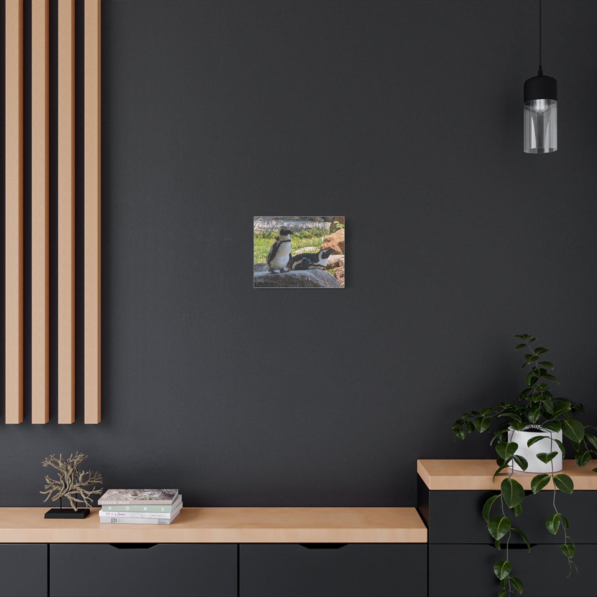 Penguin Pair Matte Canvas Print (Stretched 1.25")