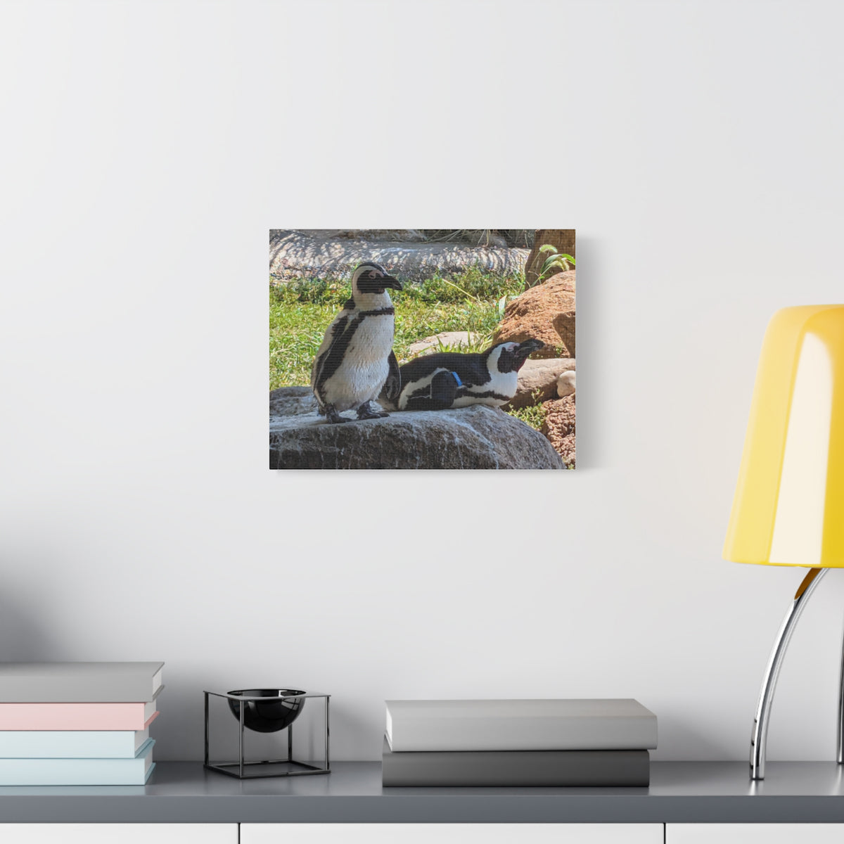 Penguin Pair Matte Canvas Print (Stretched 1.25")