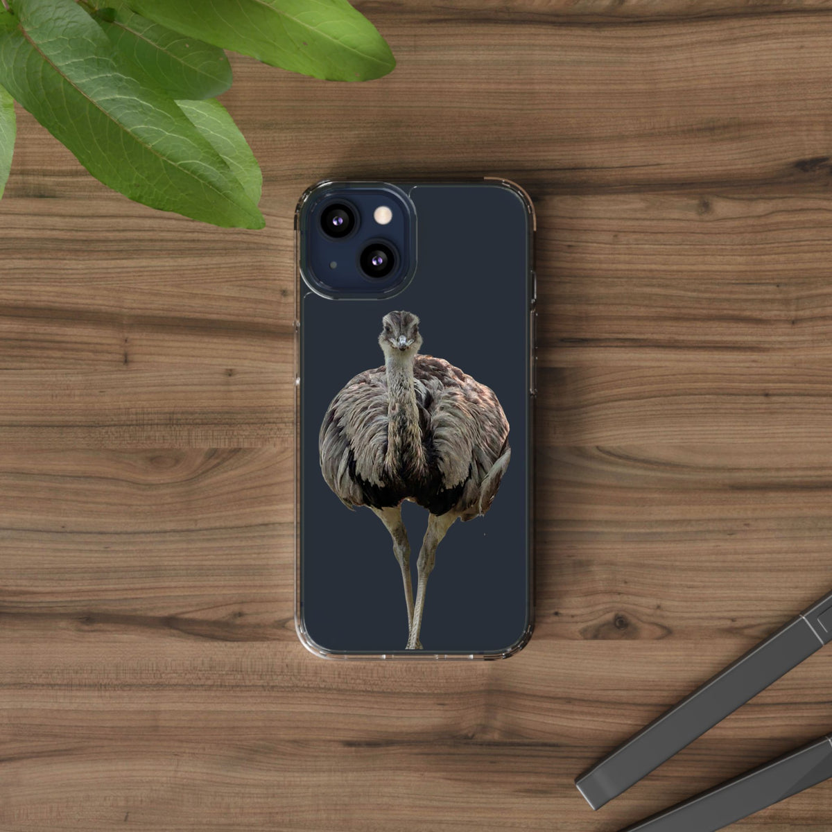 Clear Emu Bird iPhone Case — Cute Wildlife Nature Photo Design, Impact-Resistant Clear Phone Cover, Bird Lover Gift