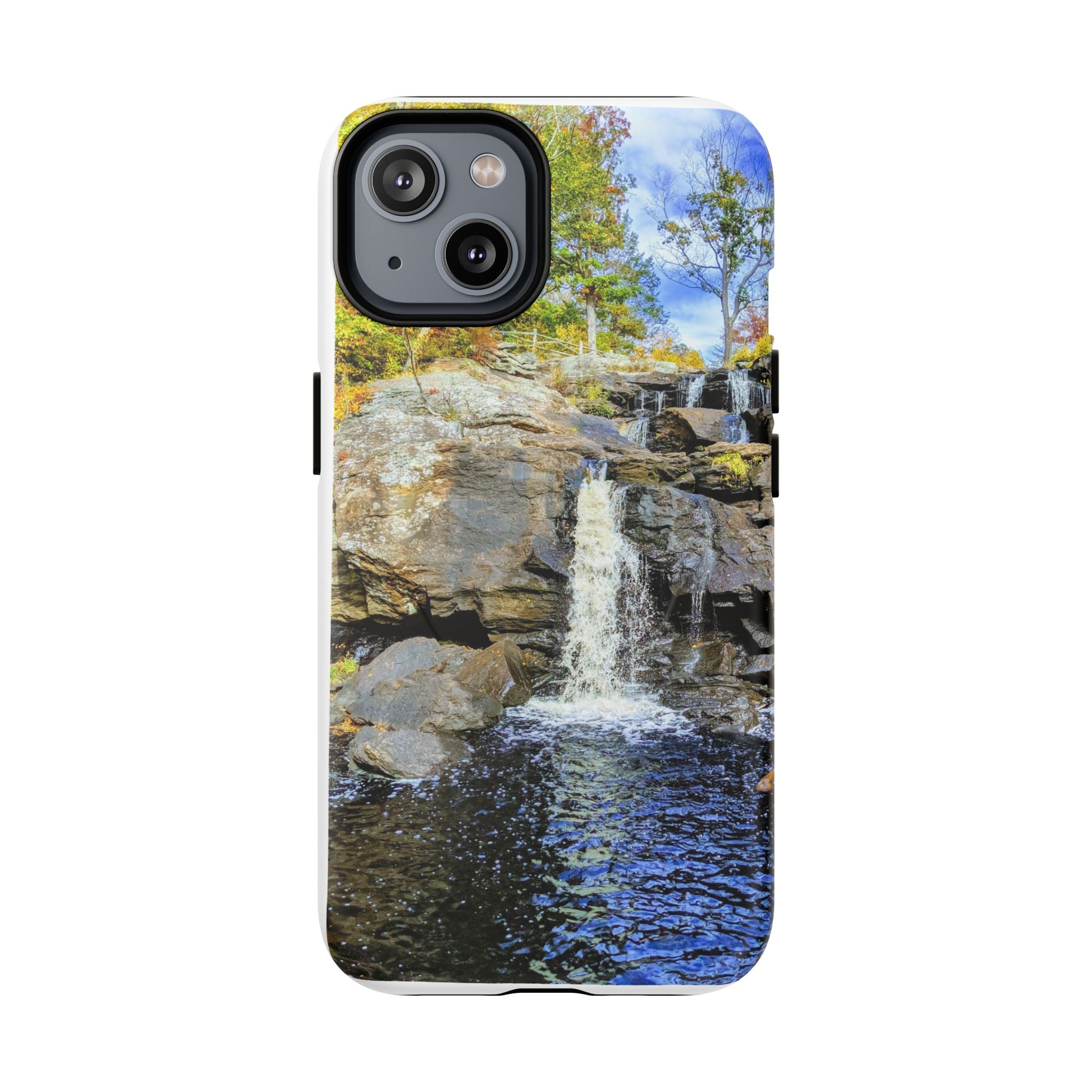 Waterfall Nature Photo Tough iPhone Case — Scenic Landscape Magnetic Cover, Impact-Resistant Phone Case, Nature Lover Gift