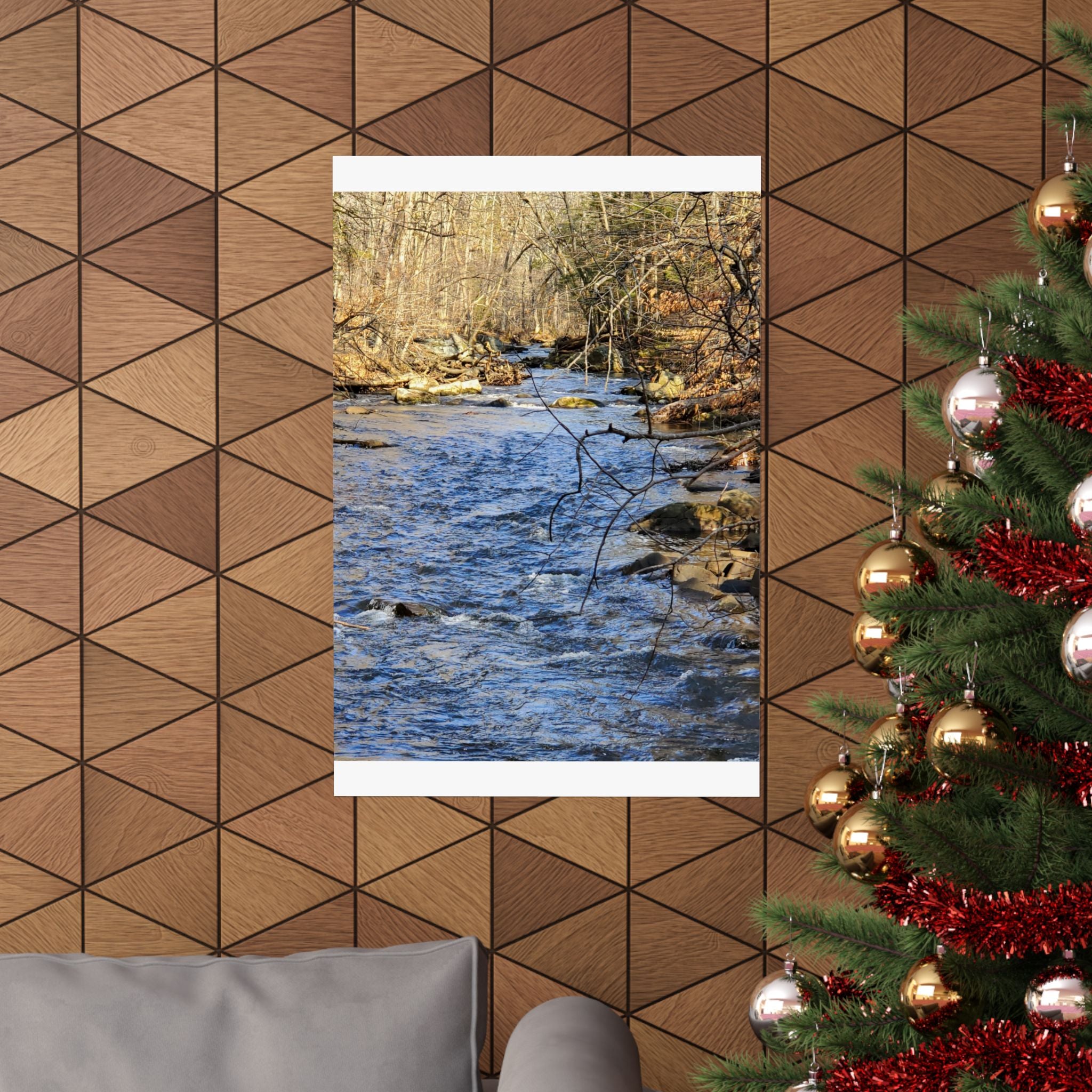 River Stream Nature Poster — Matte Vertical Wall Art for Home & Cabin Décor