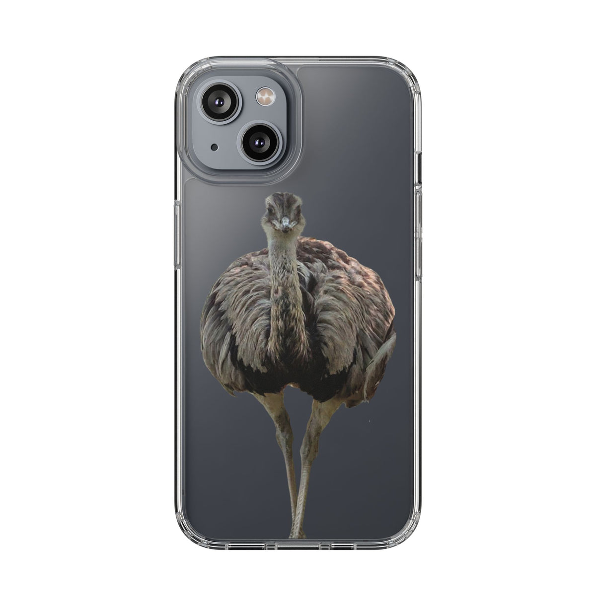 Clear Emu Bird iPhone Case — Cute Wildlife Nature Photo Design, Impact-Resistant Clear Phone Cover, Bird Lover Gift