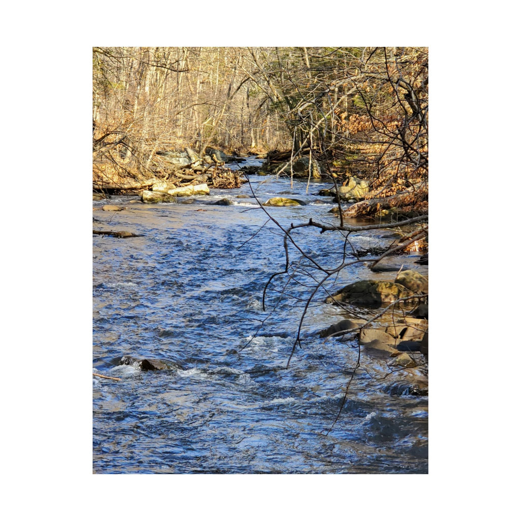 River Stream Nature Poster — Matte Vertical Wall Art for Home & Cabin Décor