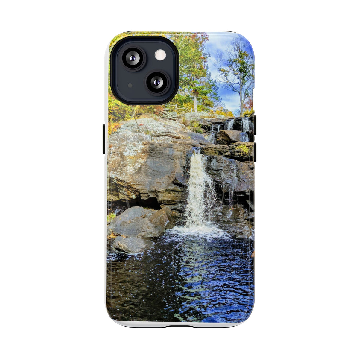 Waterfall Nature Photo Tough iPhone Case — Scenic Landscape Magnetic Cover, Impact-Resistant Phone Case, Nature Lover Gift