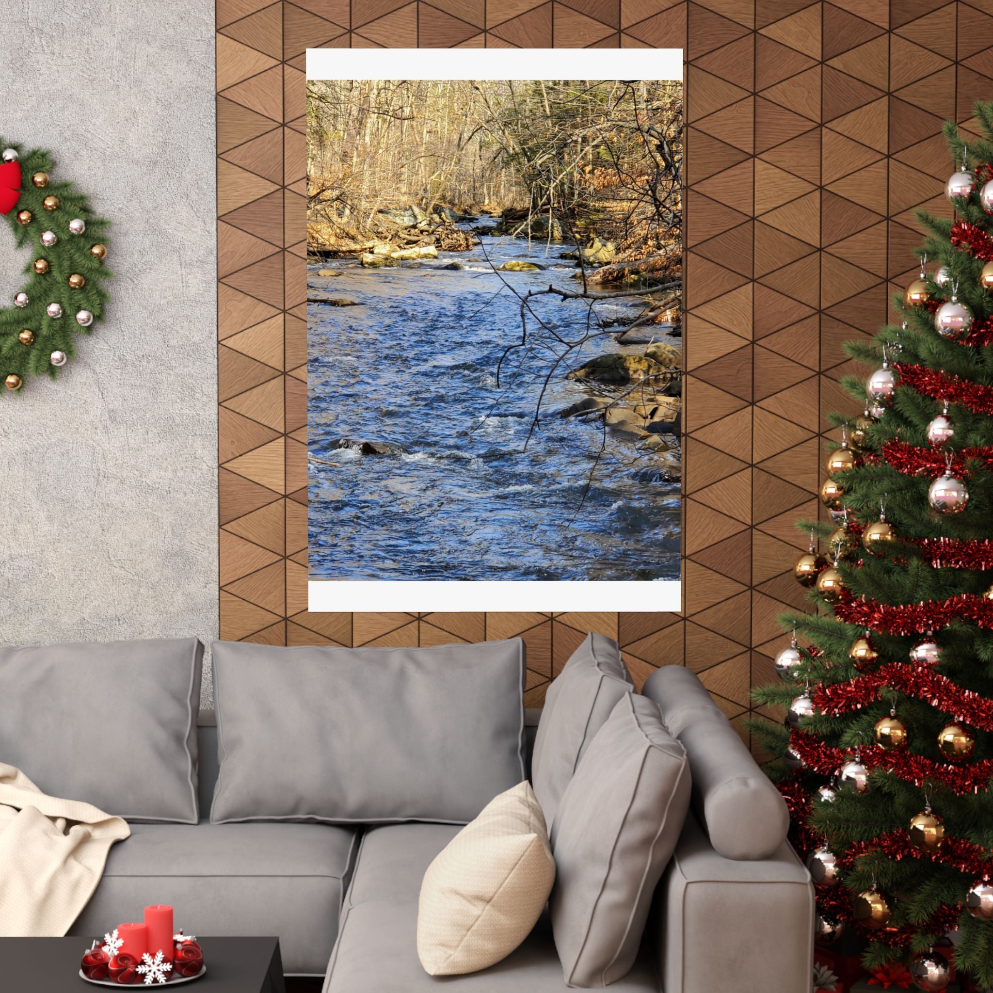 River Stream Nature Poster — Matte Vertical Wall Art for Home & Cabin Décor