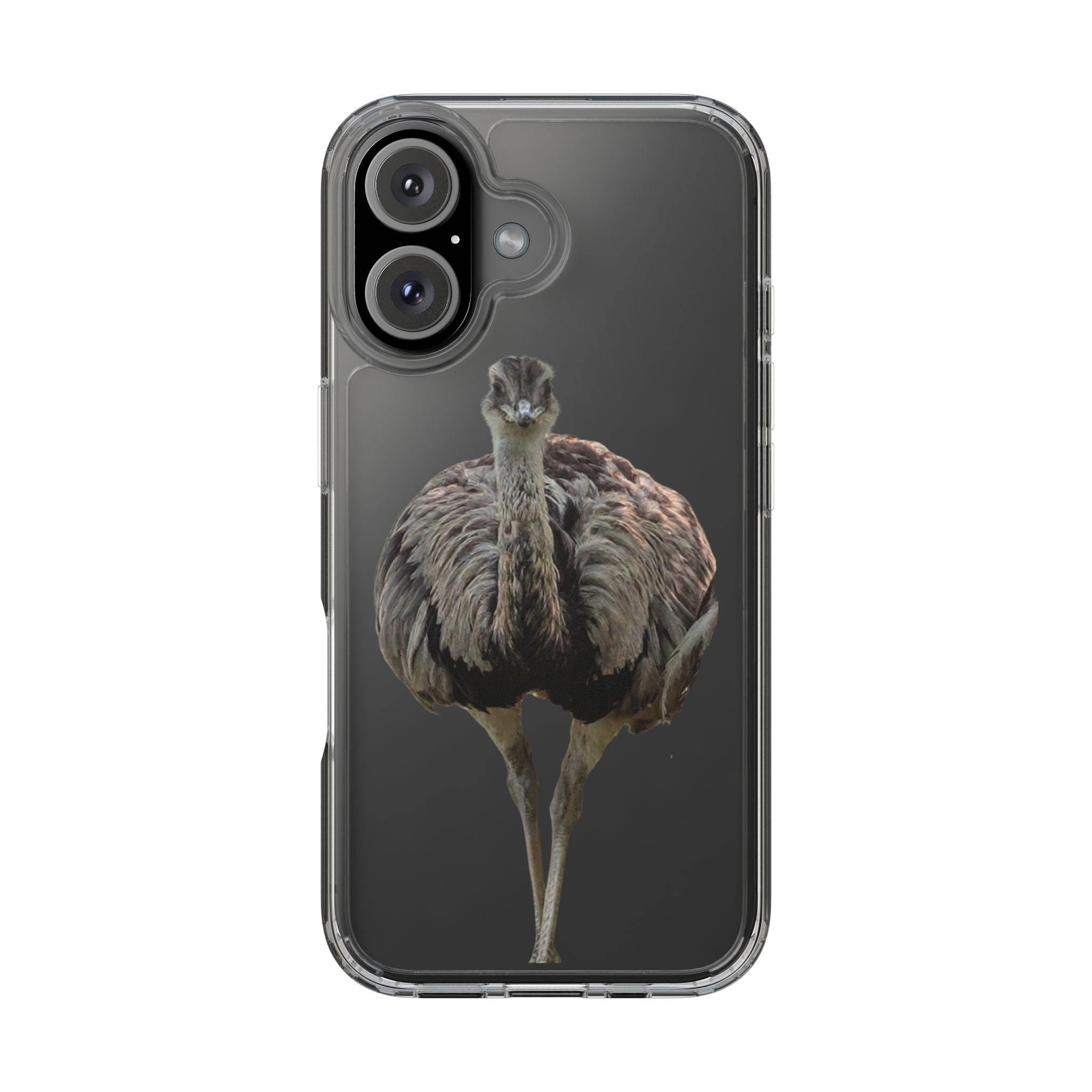 Clear Emu Bird iPhone Case — Cute Wildlife Nature Photo Design, Impact-Resistant Clear Phone Cover, Bird Lover Gift