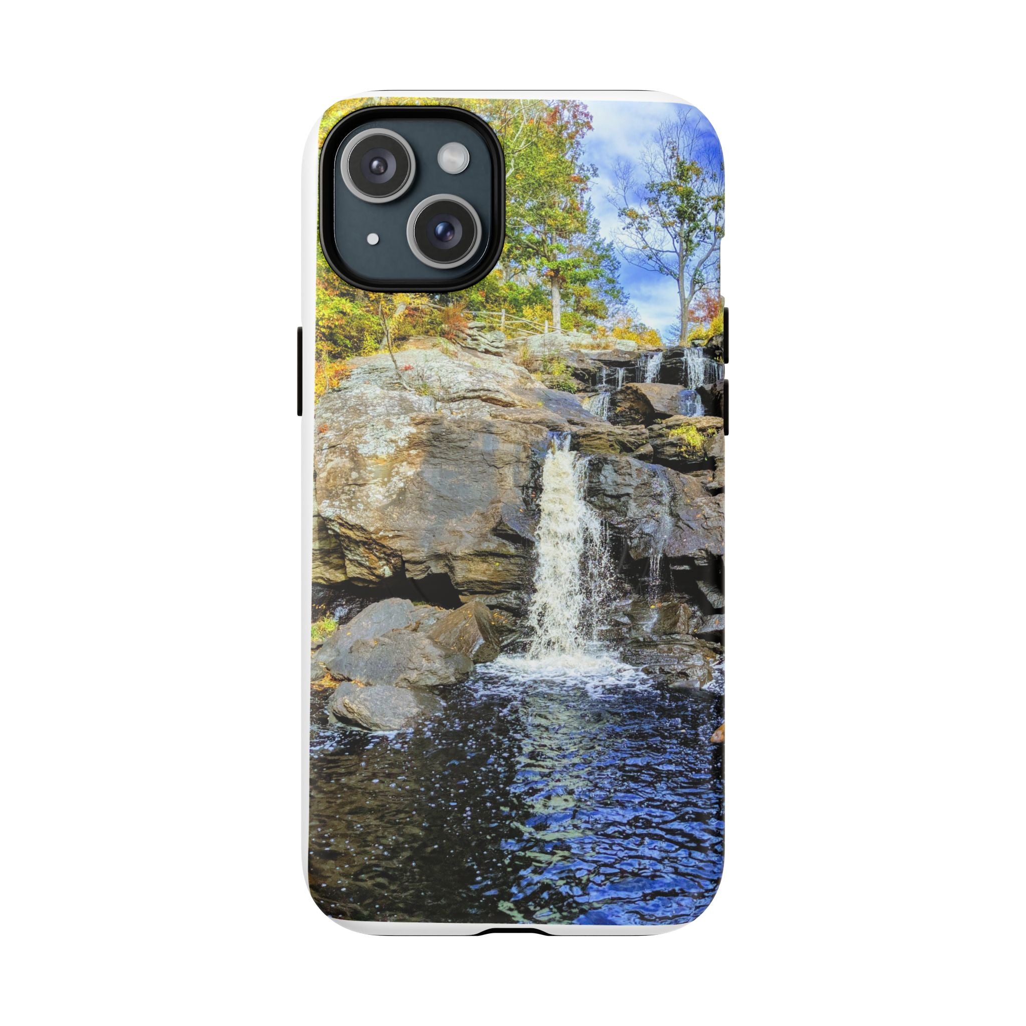 Waterfall Nature Photo Tough iPhone Case — Scenic Landscape Magnetic Cover, Impact-Resistant Phone Case, Nature Lover Gift