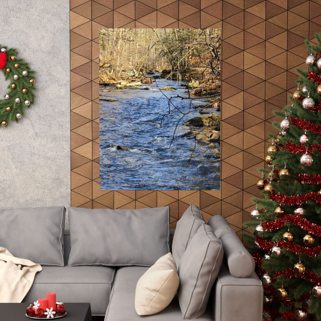 River Stream Nature Poster — Matte Vertical Wall Art for Home & Cabin Décor