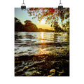 Matte Vertical Poster — Golden Lake Sunset Photography Print
