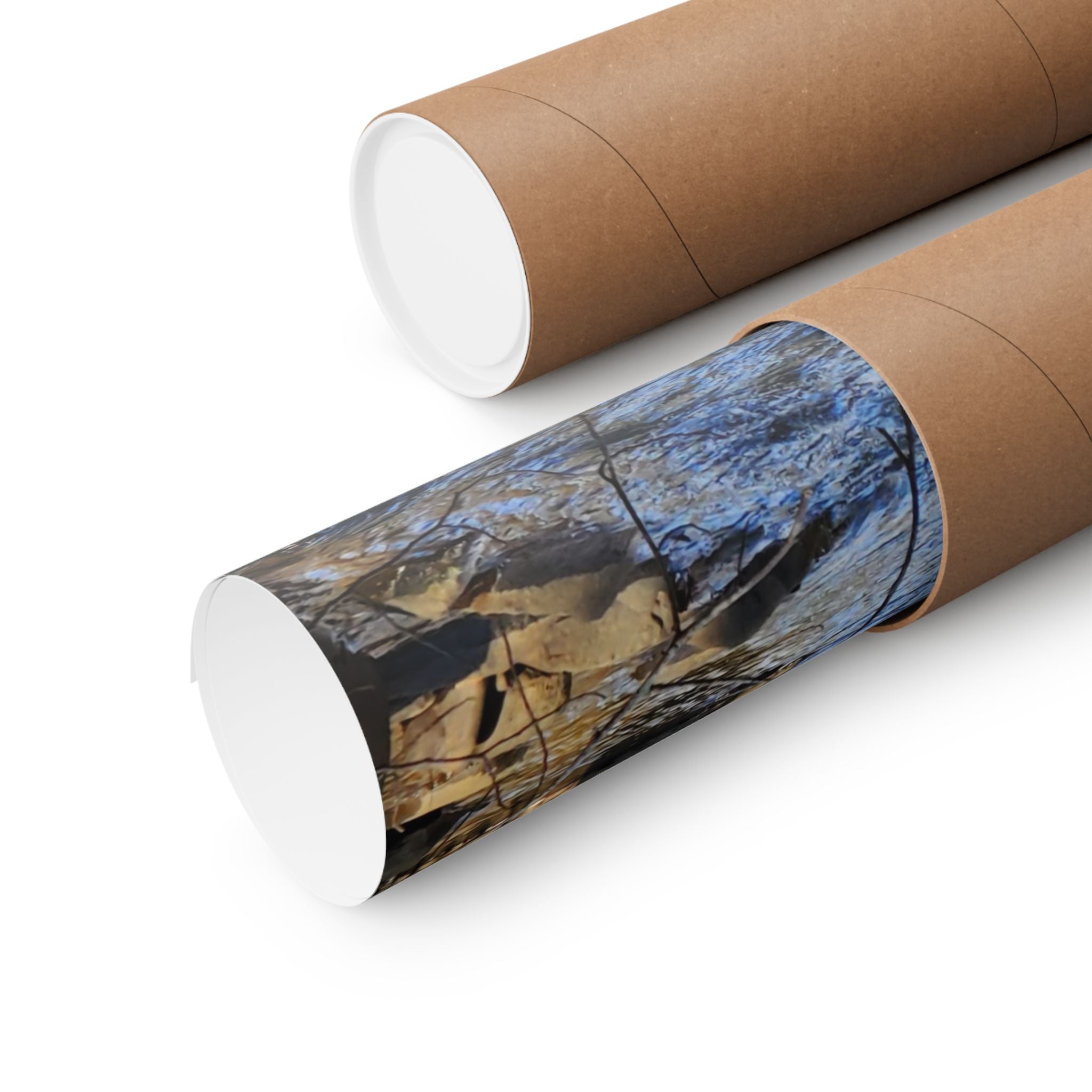 River Stream Nature Poster — Matte Vertical Wall Art for Home & Cabin Décor