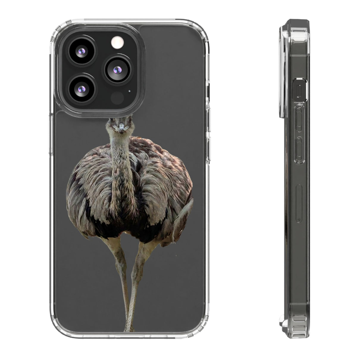 Clear Emu Bird iPhone Case — Cute Wildlife Nature Photo Design, Impact-Resistant Clear Phone Cover, Bird Lover Gift