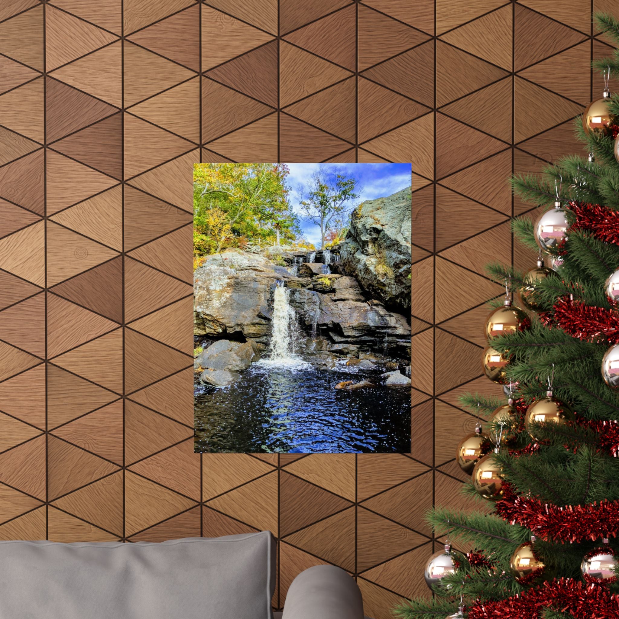 Waterfall Nature Poster — Vertical Matte Landscape Print