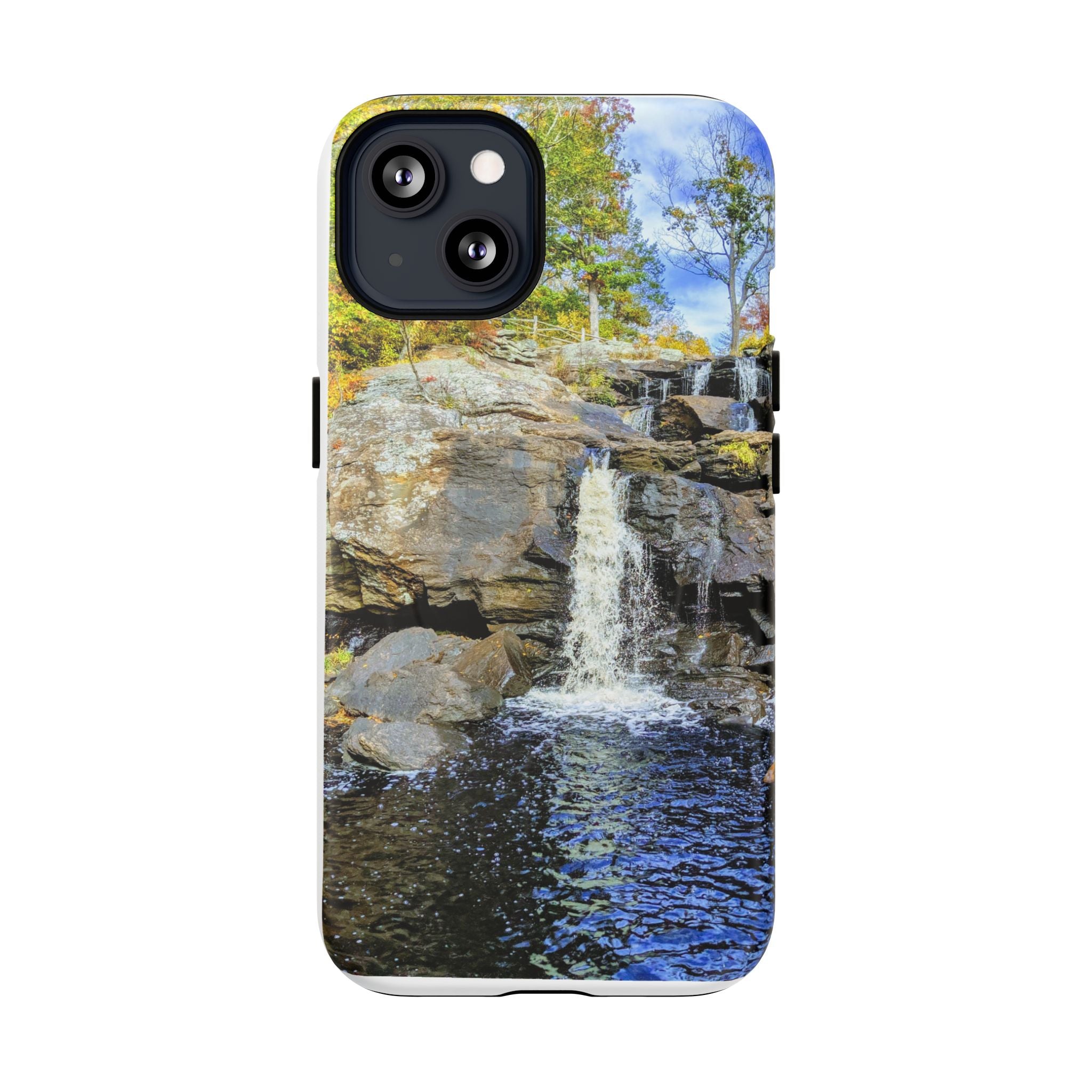 Waterfall Nature Photo Tough iPhone Case — Scenic Landscape Magnetic Cover, Impact-Resistant Phone Case, Nature Lover Gift