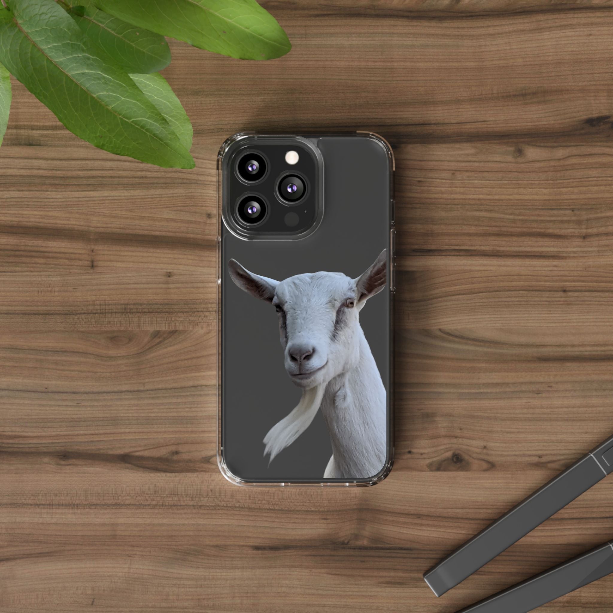 Goat Portrait Clear Phone Case