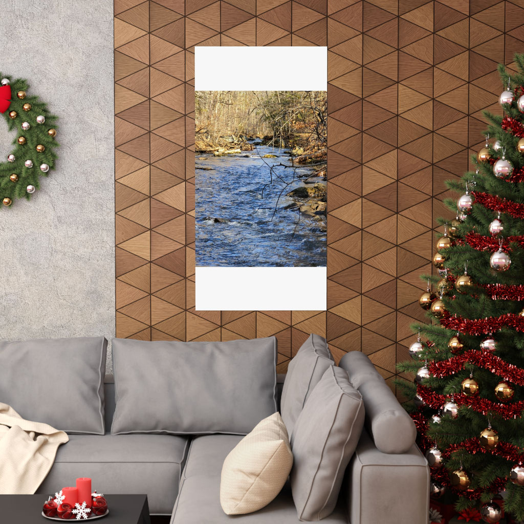 River Stream Nature Poster — Matte Vertical Wall Art for Home & Cabin Décor